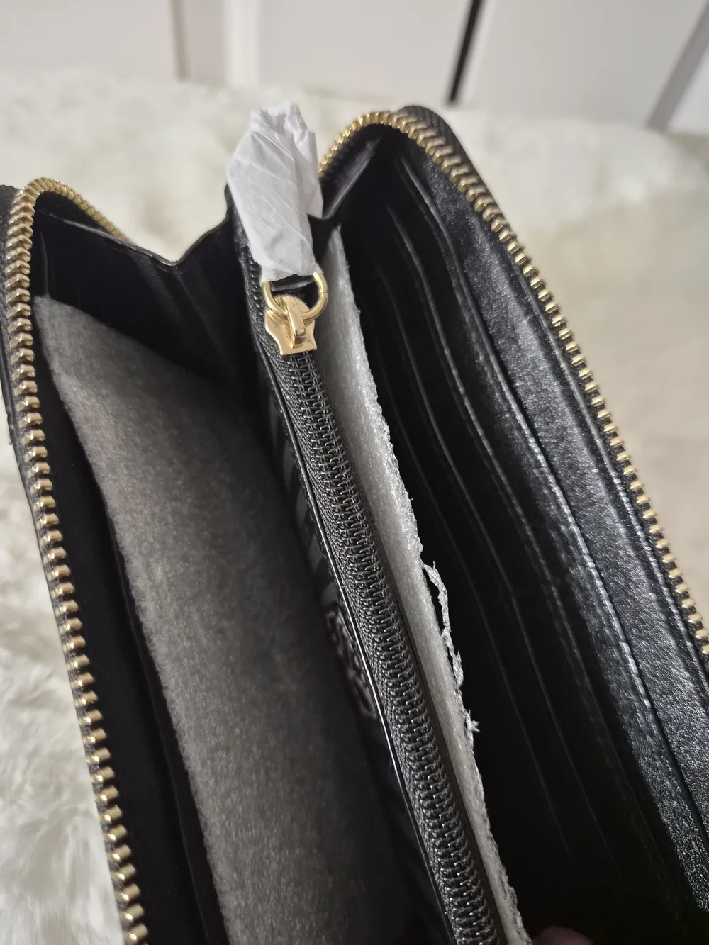 Victoria's Secret Black Patent Zip-Around Wallet with Gold Studs - Picture 7 of 10
